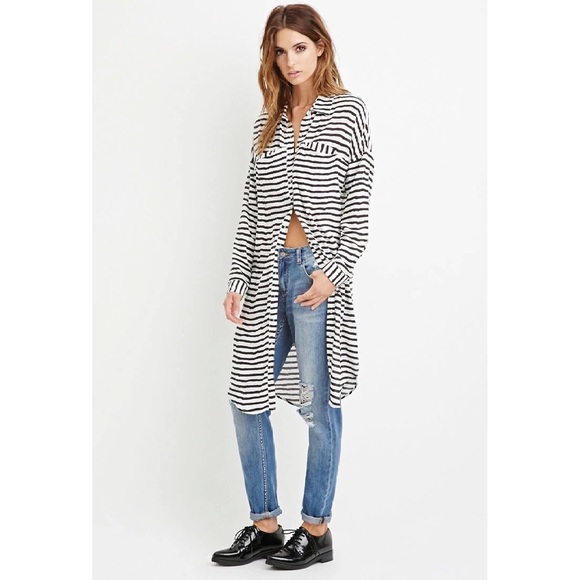 Forever 21 Striped Shirt Dress - Picture 1 of 4